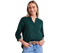 Street One Bluse mit Split Neck aus Leinenmix Dark Garden Green 42