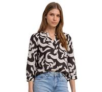 Langarmbluse STREET ONE, Damen, Gr. 46, espresso braun, Web, 60% Leinen, 40% Baumwolle, gemustert, normal normal, Rundhals, Bündchen, Blusen, aus Leinen (55980901-46) espresso braun