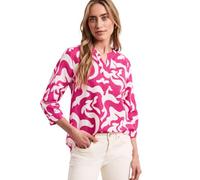 Langarmbluse STREET ONE, Damen, Gr. 38, magenta dream, Web, 60% Leinen, 40% Baumwolle, gemustert, normal normal, Rundhals, Bündchen, Blusen, aus Leinen (16438556-38) magenta dream