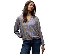 Langarmbluse STREET ONE, Damen, Gr. 34, bonnet blau, Stoff, 100% Viskose, gemustert, normal normal, Rundhals, elastischer Bund, Blusen, aus softer Viskose (53747829-34) bonnet blau