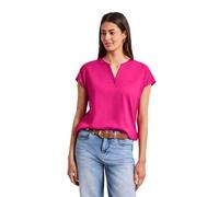 Blusenshirt in Unifarbe mit Split Neck