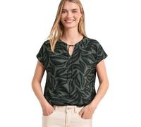 Shirtbluse STREET ONE, Damen, Gr. 36, deep bound grün, Stoff, 100% Viskose, bedruckt, regular fit normal, Rundhals, abgesteppt, Blusen, mit Elastikbund (96010325-36) deep bound grün
