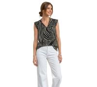 Street One Blusentop aus Chiffon mit Split Neck Black 38