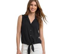 Blusentop STREET ONE, Damen, Gr. 46, schwarz, Stoff, 100% Viskose, unifarben, klassisch normal, V-Ausschnitt, normaler Saum, Blusen Blusentop, in Unifarbe (44379421-46) schwarz