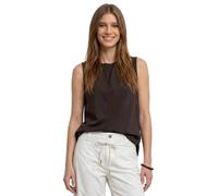 Blusentop STREET ONE, Damen, Gr. 42, braun (schwarz coffee), Stoff, 100% Viskose, unifarben, regular fit normal, Rundhals, abgesteppt, Blusen Blusentop, aus softer Viskose (87493138-42) schwarz coffee