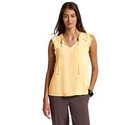 Blusentop STREET ONE, Damen, Gr. 46, gelb (buttercream gelb), Stoff, 100% Viskose, unifarben, normal normal, Rundhals, Rüschen, Blusen, aus softer Viskose (95830444-46) buttercream gelb