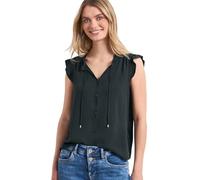 Street One Shirtbluse Split Neck mit Rüschen Damen Gr. 38 deep bound grün 100% Viskose