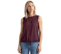 Blusentop STREET ONE, Damen, Gr. 40, rustic rouge, Stoff, 88% Viskose, 12% Polyamid, unifarben, normal normal, Rundhals, abgesteppt, Blusen Blusentop, mit Kordelzug und Schleife (28277528-40) rustic r