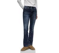 Slim-fit-Jeans STREET ONE, Damen, Gr. 33, Länge 32, blau schwarz random washed, Jeans, 89% Baumwolle, 8% Polyester, 3% Elasthan, unifarben, lang, Jeans, High Waist (44356148-33) blau schwarz random wa