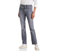 Bootcut-Jeans STREET ONE, Damen, Gr. 29, Länge 30, light steel grau washed, Denim/Jeans, Obermaterial: 92% Baumwolle, 6% Elastomultiester, 2% Elasthan, unifarben, casual, bootcut fit lang, Jeans, im 5