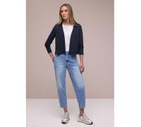 Cardigan STREET ONE, Damen, Gr. 36, shadowed navy, Stoff, 60% Viskose, 40% Polyester, unifarben, normal normal, ohne Ausschnitt, abgesteppt, Strickjacken, Feinstrick (70112367-36) shadowed navy