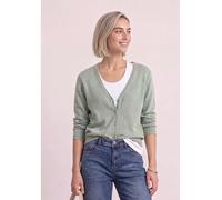 Street One Cardigan Damen V-Ausschnitt Rippbündchen eucalyptus grün meliert Gr. 40