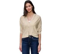 Street One Strickjacke Damen V-Ausschnitt 78% Viskose/22% Polyamid Gr. 46 cotton beige meliert