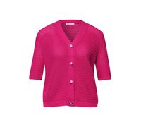 Damen Kurzarm Cardigan mit V-Neck und Struktur