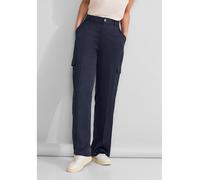 Street One Cargohose "Satin" in Dunkelblau - 61% | Größe W38/L30 | Damenhosen