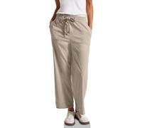 Street One Hose Casual Fit mit Turn-Up High Waist Damen Beige Gr. 40