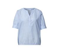 Street One Damen Chambray Bluse mit Split Neck und Elastiksaum