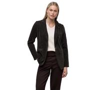 Kurzblazer STREET ONE, Damen, Gr. 36, schwarzest braun, Stoff, 96% Polyester, 4% Elasthan, unifarben, normal normal, V-Ausschnitt, abgesteppt, Blazer Kurzblazer, mit Reverskragen (21746439-36) schwarz