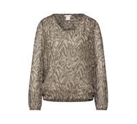 Street One - Chiffon-Bluse mit Raffung beige - Gr. - 34