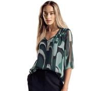 Chiffonbluse STREET ONE Gr. 36, grün (hunter green) Damen Blusen langarm mit All-Over Print (11960758-36) hunter green