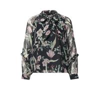 Street One - Chiffonbluse mit Schluppe grau/grün/pink - Gr. - 36