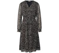 Street One - Chiffonkleid mit Smokdetails braun - Gr. - 40