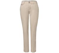 Chinohose STREET ONE, Damen, Gr. 40, Länge 28, cobble stone, Web, Obermaterial: 97% Baumwolle, 3% Elasthan. Futter: 100% Polyester, unifarben, regular fit lang, Hosen Chinohose, aus Twillstoff (521609