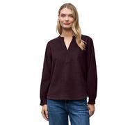Langarmbluse STREET ONE, Damen, Gr. 44, jazz berry, Web, 100% Baumwolle, unifarben, normal normal, Rundhals, Bündchen, Blusen (42379549-44) jazz berry