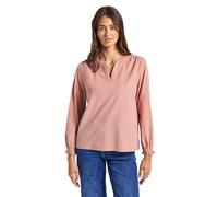 Langarmbluse STREET ONE, Damen, Gr. 46, rosa (faded rose), Web, 100% Baumwolle, unifarben, normal normal, Rundhals, elastischer Bund, Blusen, aus reiner Baumwolle (21408637-46) faded rose
