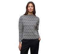 Street One Frauen Cosy Jacquard Pullover in Schwarz, Gr: 36