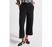 STREET ONE Damen A379432 Wide Leg Jersey-Hose, Schwarz, 34W / 26L