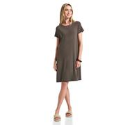 STREET ONE Damen 1408929 T-Shirt-Kleid in Unifarbe, Nomad Brown, 34