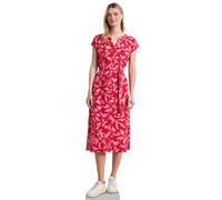 Midikleid STREET ONE, Damen, Gr. 38, N-Gr, salsa rot, Web, Obermaterial: 88% Viskose, 12% Polyamid, bedruckt, geblümt, körpernah kniebedeckend, Rundhals, abgesteppte Kante, Kleider Midikleid, Sommerkl
