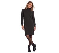 Strickkleid STREET ONE, Damen, Gr. 42, EURO-Größen, Langarm, Web, braun (schwarz coffee meliert), Web, 37% Polyacryl, 29% Baumwolle, 29% Polyester, 5% Polyamid, unifarben, regular fit knieumspielend,