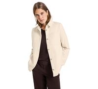 Kurzjacke STREET ONE, Damen, Gr. 38, beige (pastel sand), Stoff, Obermaterial: 90% Polyester, 10% Viskose; Futter: 100% Polyester, unifarben, casual, normal normal, V-Ausschnitt, Langarm abgesteppt, J