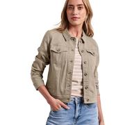 Street One Jeansjacke Damen Gr. 36 beige washed V-Ausschnitt 92% Baumwolle