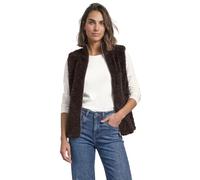 Fellimitatweste STREET ONE, Damen, Gr. 40, braun (auburn braun), Stoff, Oberstoff: 100% Polyester. Futter: 100% Polyester, unifarben, regular fit normal, hoch geschlossener Ausschnitt, Westen, mit Ela