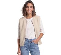 Fellimitatweste STREET ONE, Damen, Gr. 42, beige (soft fawn beige), Stoff, Vorderseite: 100% Polyester. Rückseite: 100% Polyester, unifarben, normal normal, Rundhals, Westen, Lammfell-imitat (22341969