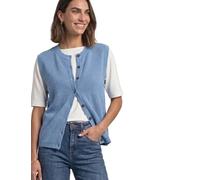 Kurzweste STREET ONE, Damen, Gr. 38, blau (northern blau meliert), Grobstrick, 30% Polyester, 29% Polyacryl, 21% Viskose, 20% Polyamid, unifarben, regular fit normal, Rundhals, Westen, in Unifarbe (13