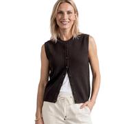 Kurzweste STREET ONE, Damen, Gr. 46, braun (schwarz coffee), Grobstrick, 30% Polyester, 29% Polyacryl, 21% Viskose, 20% Polyamid, unifarben, regular fit normal, Rundhals, Westen, in Unifarbe (74559043