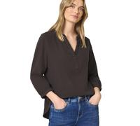 Shirtbluse STREET ONE, Damen, Gr. 38, espresso braun, Web, 100% Baumwolle, unifarben, klassisch normal, V-Ausschnitt, Bündchen, Blusen, mit 3/4 Ärmeln (43977836-38) espresso braun