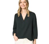 Shirtbluse STREET ONE, Damen, Gr. 44, pine grove grün, Web, 100% Baumwolle, unifarben, klassisch normal, V-Ausschnitt, Bündchen, Blusen, mit 3/4 Ärmeln (11052437-44) pine grove grün