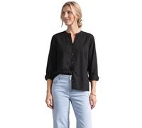 Shirtbluse STREET ONE, Damen, Gr. 42, schwarz, Stoff, 100% Viskose, unifarben, klassisch normal, Rundhals, Bündchen, Blusen, mit 3/4 Ärmeln (87676129-42) schwarz