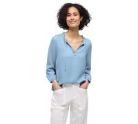 Jeansbluse STREET ONE, Damen, Gr. 46, light blau soft wash, Jeans, 100% Lyocell, unifarben, klassisch normal, Rundhals, Bündchen, Blusen Jeansbluse, in Denim-Optik (37501520-46) light blau soft wash