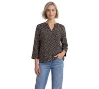 Shirtbluse STREET ONE, Damen, Gr. 46, schwarz coffee, Stoff, 100% Viskose, gepunktet, normal normal, Rundhals, abgesteppt, Blusen, mit Punkten (45256417-46) schwarz coffee