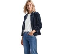 Cordjacke STREET ONE, Damen, Gr. 46, schwarzest blau, Cord, Obermaterial: 90% Polyester, 8% Polyamid, 2% Elasthan. Futter: 100% Polyester, unifarben, lässig geschnitten hüftbedeckend, Rundhals, Jacken