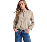 Hemdbluse STREET ONE, Damen, Gr. 40, timeless beige, Web, 100% Leinen, unifarben, normal normal, V-Ausschnitt, elastischer Bund, Blusen Hemdbluse, aus Leinen (59104062-40) timeless beige