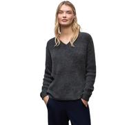 Street One Frauen Kuscheliger V-Neck Pullover in Grau, Gr: 40