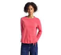 Sweatshirt STREET ONE, Damen, Gr. 42, almond coral, Sweatware, Obermaterial: 65% Baumwolle, 35% Polyester, unifarben, casual, regular fit normal, Rundhals, Langarm gerader Abschluss, Sweatshirts, mit 