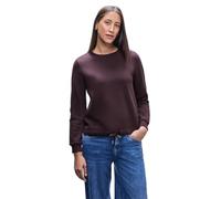 Sweatshirt STREET ONE, Damen, Gr. 40, jazz berry, Sweatware, 60% Baumwolle, 40% Polyester, unifarben, normal, Rundhals, Bündchen, Sweatshirts, mit Tunnelzug am Saum (36747419-40) jazz berry